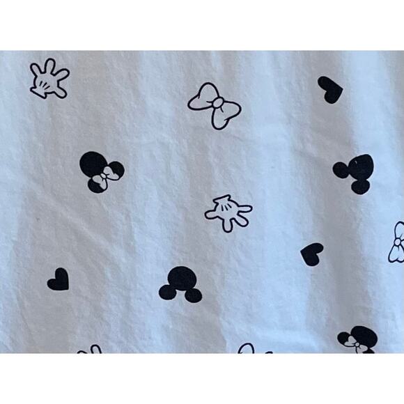 Disney Lightweight Flannel Black White Mickey Minnie 3/4 Sleeve Sleep Shirt L - Picture 5 of 11